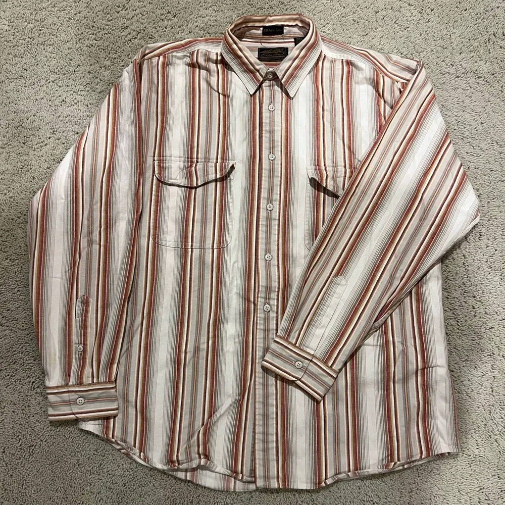 Vintage 90s Eddie Bauer Flannel Shirt Elkhorn Twill Plaid Long Sleeve Mens Large - Picture 1 of 3